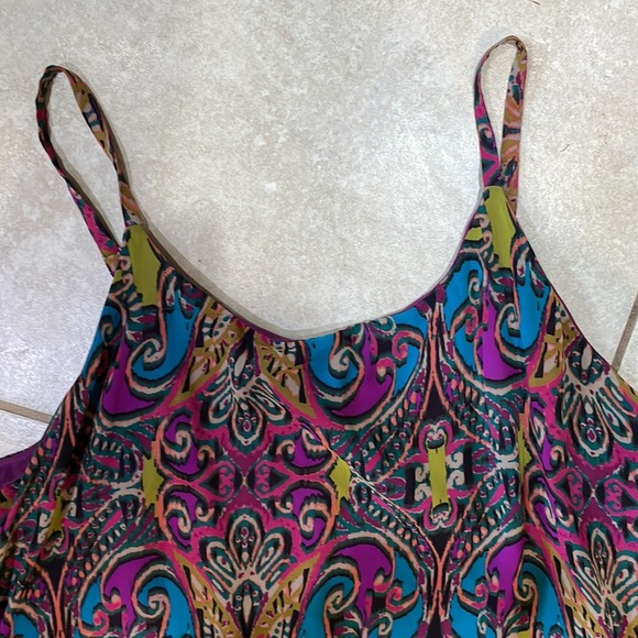 Lane Bryant Purple Paisley Chiffon Midi Dress 22/24 - Picture 5 of 8